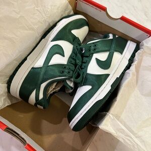 Green Satin Dunks - women’s size 7 and 7.5